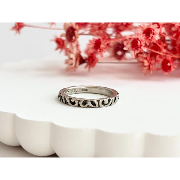 Silpada Signed Geometric Vintage Stackable Abstract Sterling Silver Ring Sz 7.25 - Picture 8 of 10